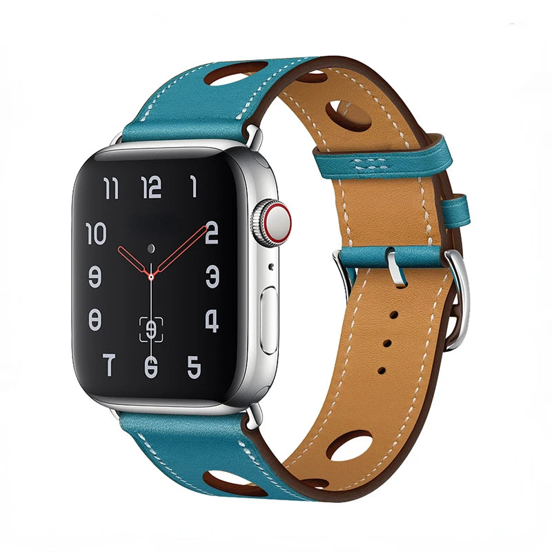 Genuine Leather Bracelet Strap For Apple Watch Band 45mm 49mm 41mm 44mm 42mm 40mm band iWatch Ultra/2 10 42/46mm 9 8 7 6 5 4 SE
